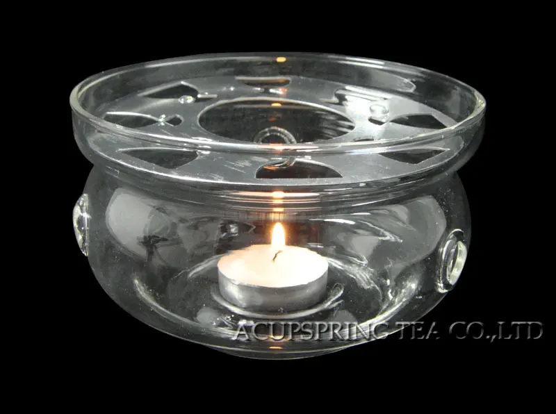 Стеклянный чайник из ротанга с заварочником и фильтром 800 мл 4/6 чашек грелка свеча