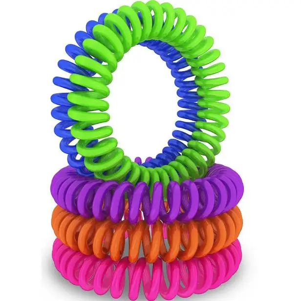 Mosquito Repellent Phone Ring Summer Natural Plant Oils Strap Elastic Anti-mosquito Bracelet Spiral Hand Wrist SN1472 | Дом и сад