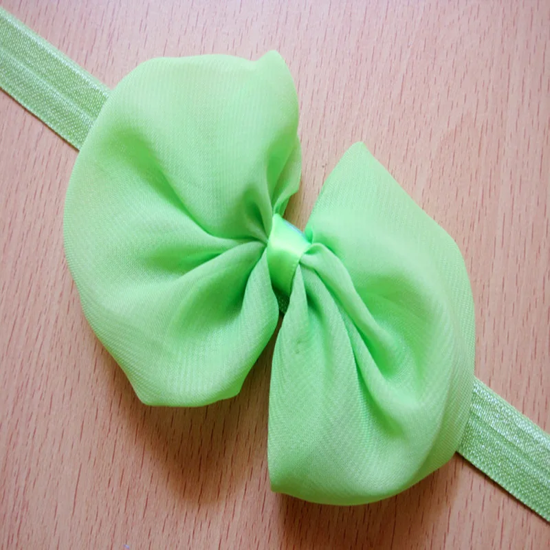 Детские повязки эластичность шифон шелковая лента в цветочек девушка Луки