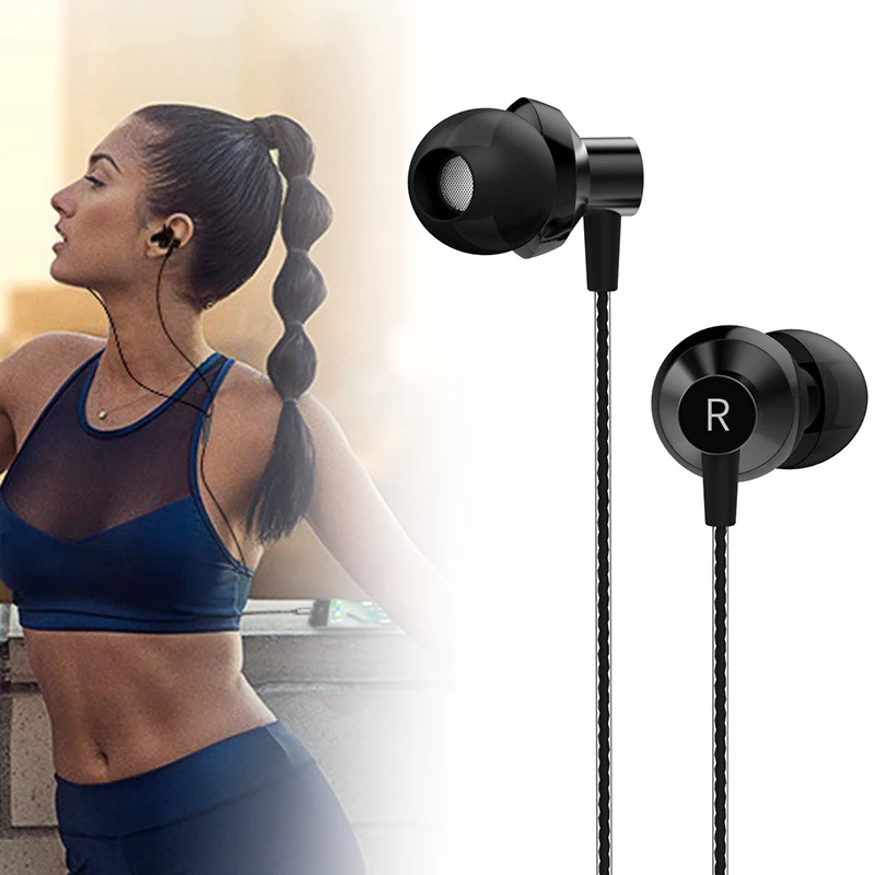 Наушники-вкладыши стерео шумоподавление HIFI бас гарнитура с микрофоном для