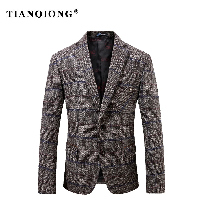 Тянь qiong 2018 Новый осень зима модные Повседневное Блейзер Для мужчин masculino Модные