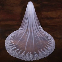 2 story cathedral lace bridal veil wedding veil white ivory veil and comb