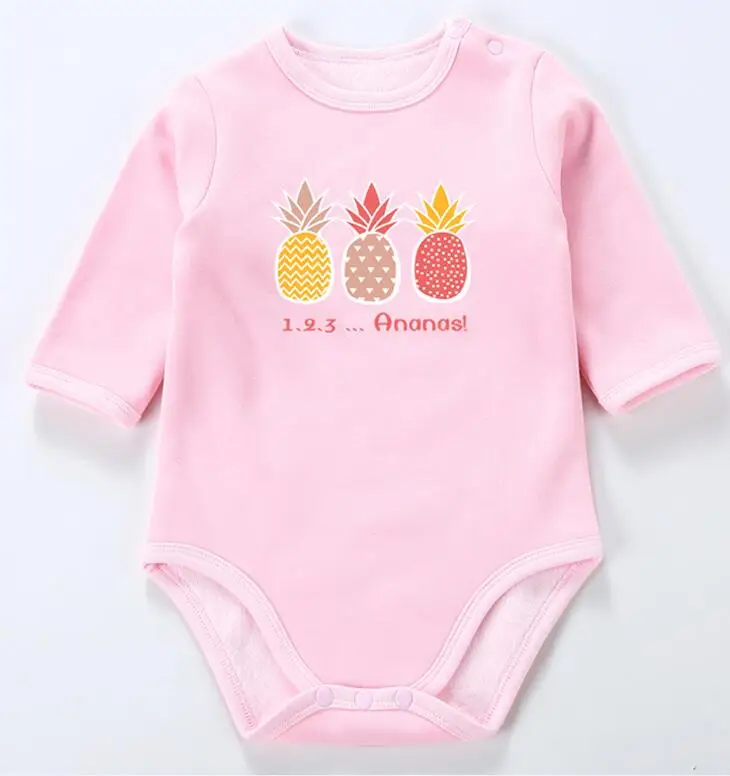 pink pineapple Детская одежда костюм с длинными рукавами комбинезон, Пижама для маленьких детей Одежда для мальчиков детская одежда для девочек на осень-зиму детская одежда - Цвет: pink pineapple