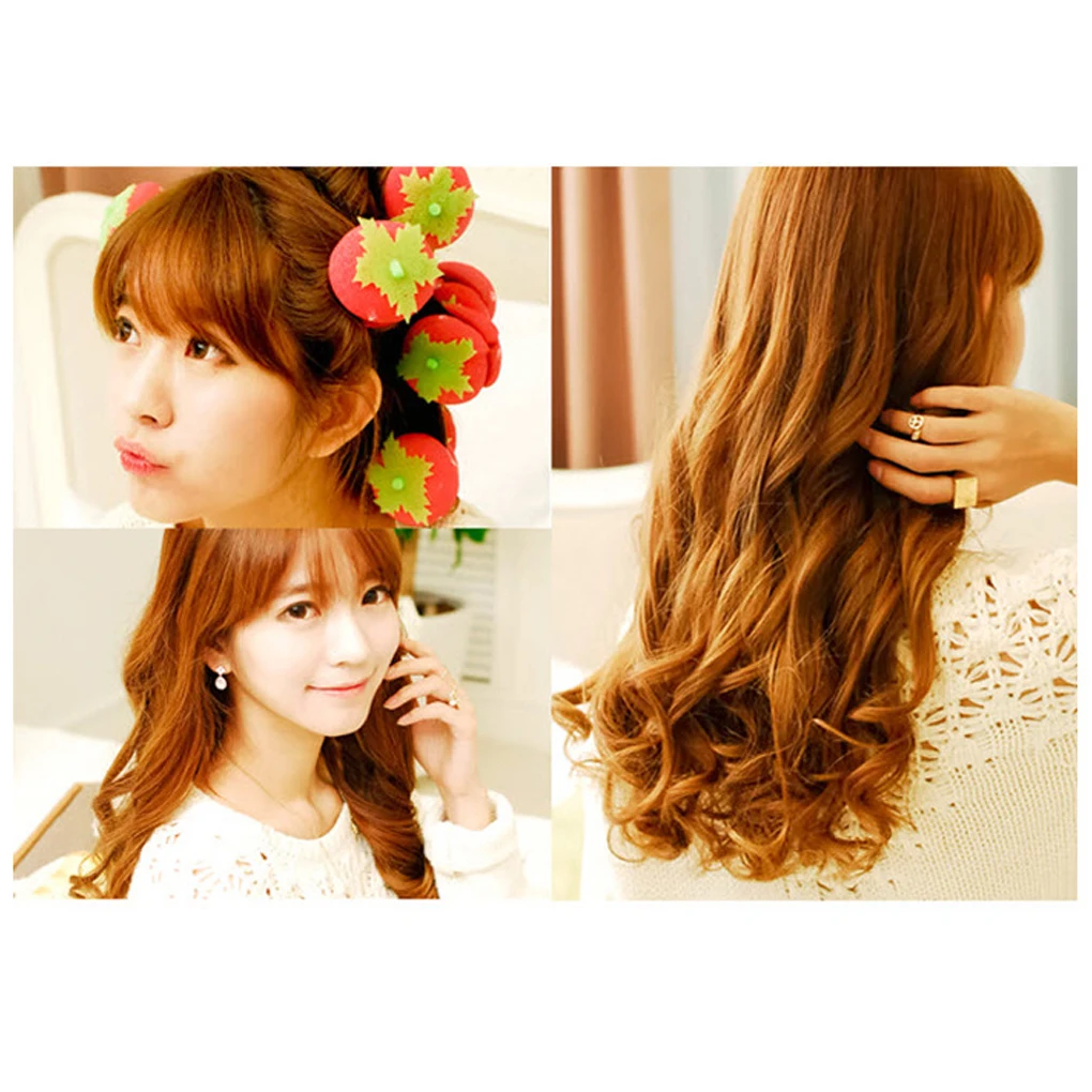 6 шт./компл. новые женские розовые Клубничные спящие круглые бигуди для волос