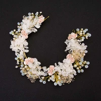 forseven sweet romantic simualted pearl beads flower wreath garland headpieces headband bride bridal wedding hair accessories