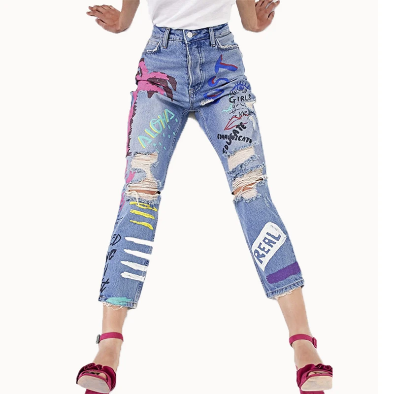 Рисунки на джинсах модные