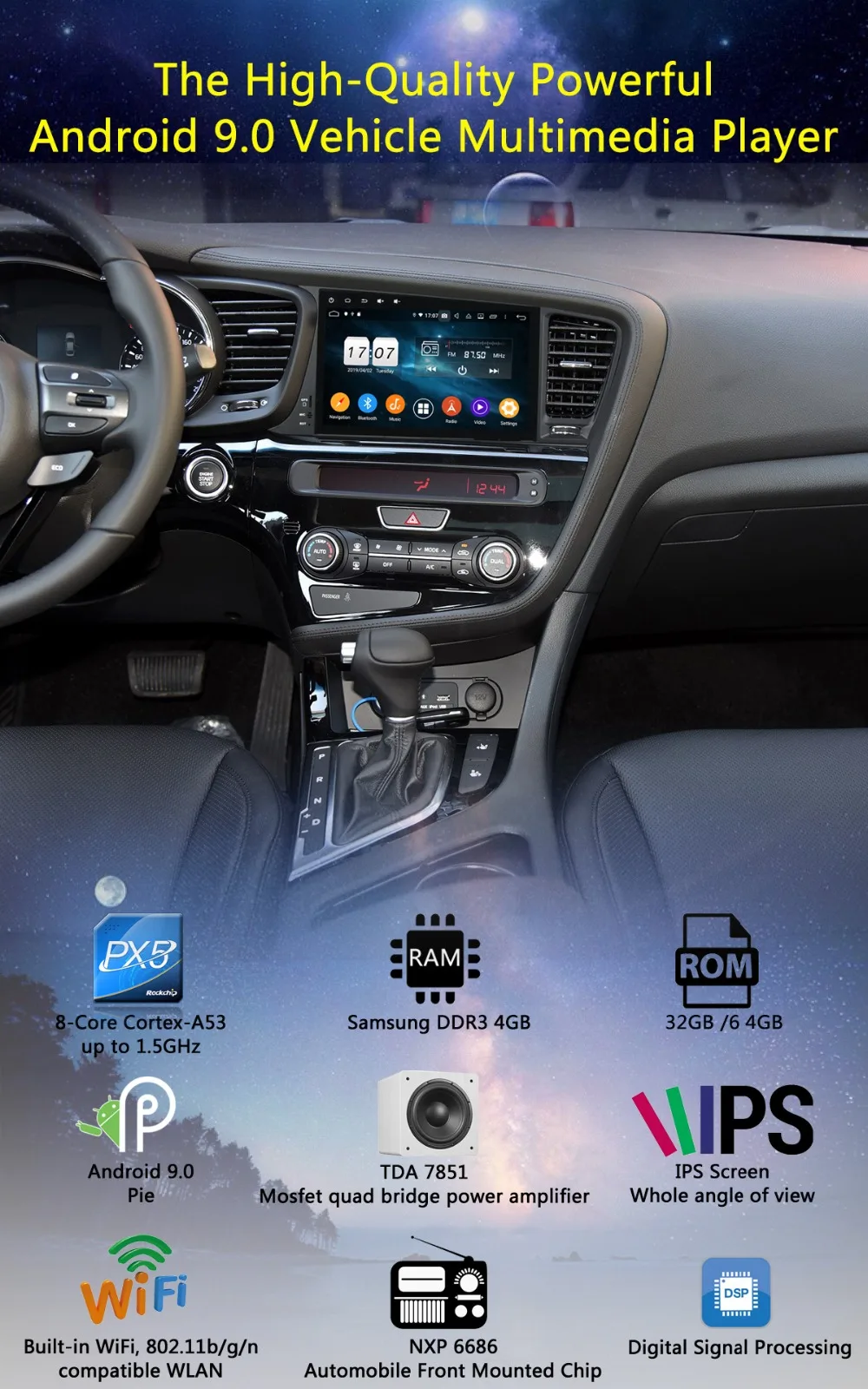 " ips Android 9,0 8 ядерный 4G+ 64G Автомобильный мультимедийный плеер для KIA Optima K5 2010 2011 2012 2013 gps Радио Parrot BT DSP