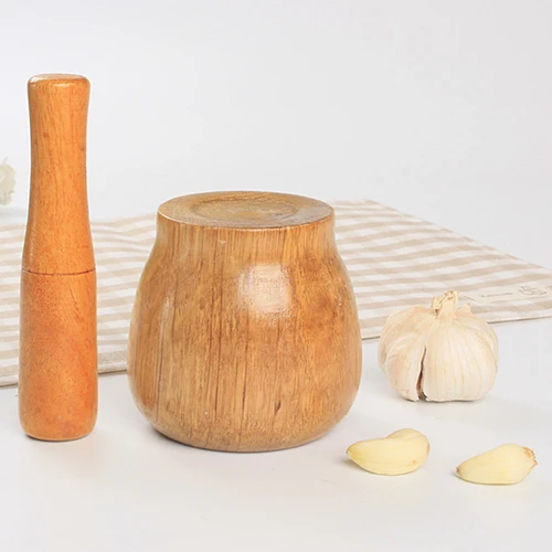 Деревянный чеснок имбирь миска для специй кухонный инструмент ступка и