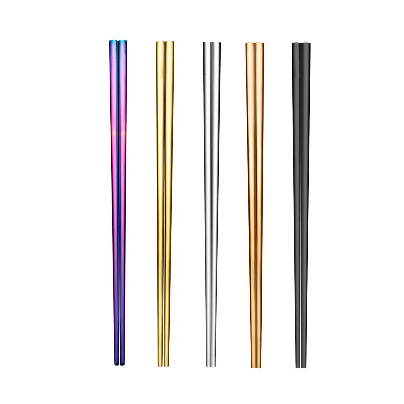 Экологичные квадратные палочки для еды китайские антигорячие металлические палочки для еды Хаши Твердые палочки палилло чиносы набор посуды