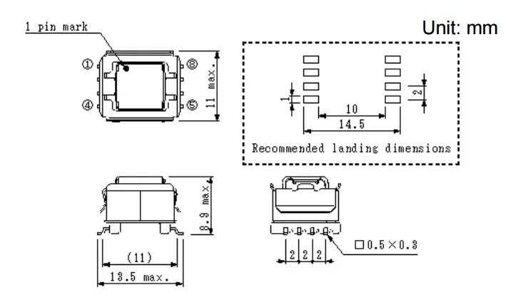 Оригинальный новый 100% DNT733B SMD EE10 22MH 1CT:2CT с краном 2KV изолированный высокочастотный