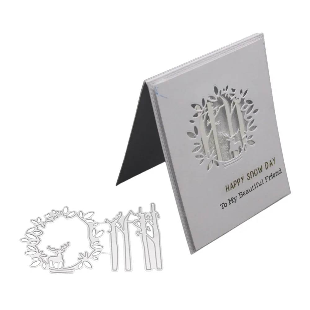 Рождественские пустотелые ножевые формы с оленем в день снега металлические