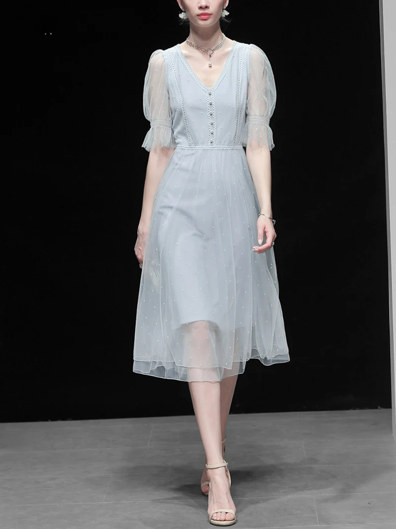 Элегантные модные женские платья с v образным вырезом наполовину спущенный рукав