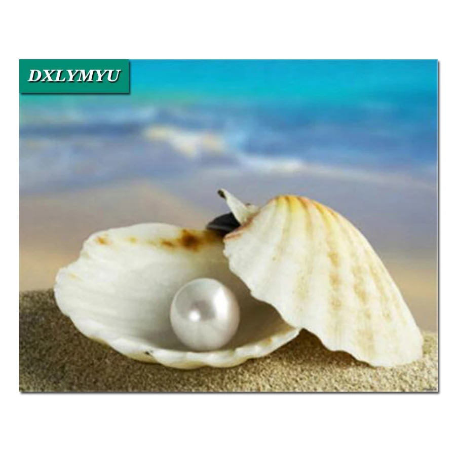 

home decoration Diamond Embroidery Painting Diamond Mosaic Picture "Pearl shell" Needlework 5d Diy Diamond Painting