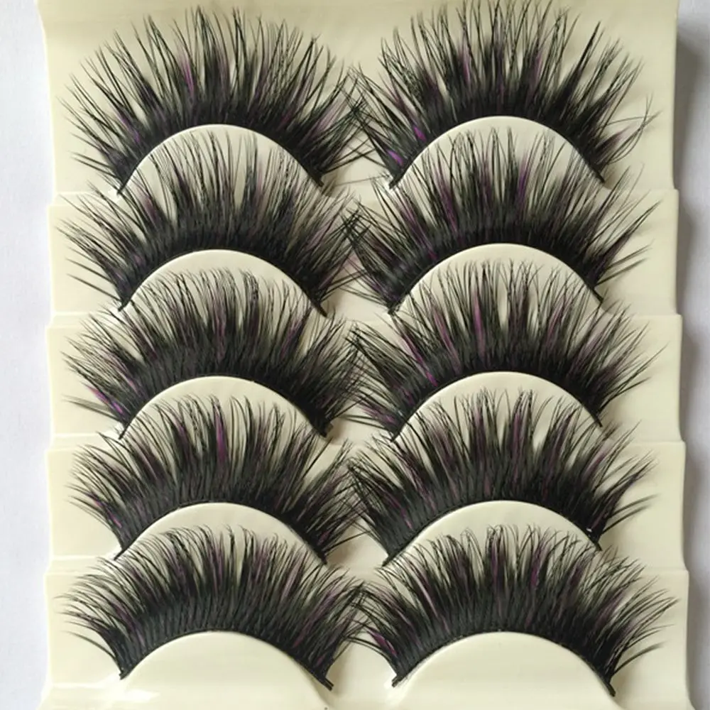 Новинка 5 пар черные и синие очаровательные густые накладные ресницы для