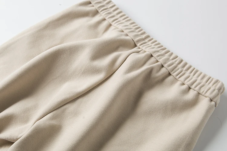 Women's harem woolen pants high rise asymmetrical cuff chic beige ankle length autumn and winter | Женская одежда