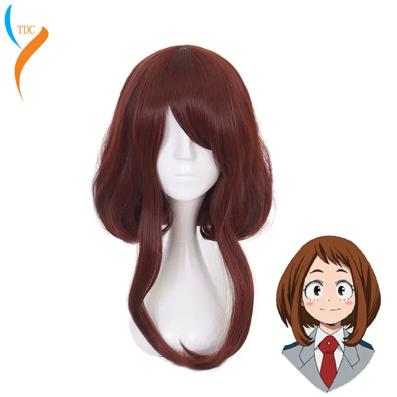 Аниме My Hero academic Boku no Hiro Akademia Uraraka Ochako короткий коричневый термостойкий косплей