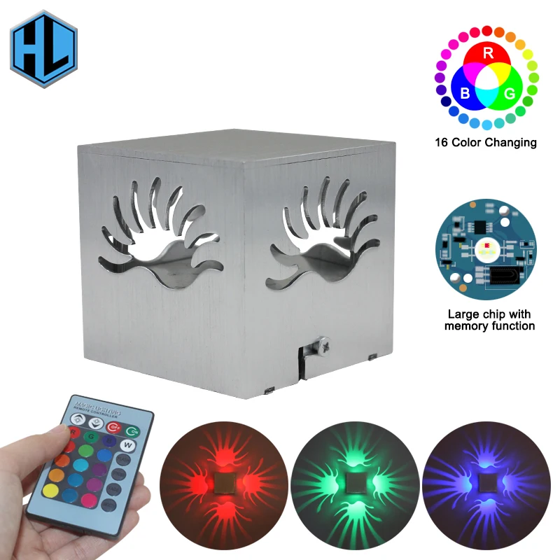 RGB 3W пальмовый светодиодный настенный светильник бра алюминиевый декоративный
