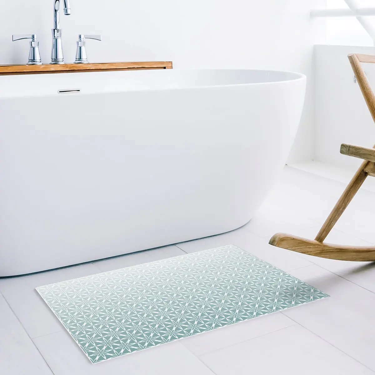Green Gradient Geometric Door Mats Kitchen Floor Bath Entrance Rug Mat Absorbent Indoor Bathroom Decor Doormats Rubber Non Slip | Дом и сад