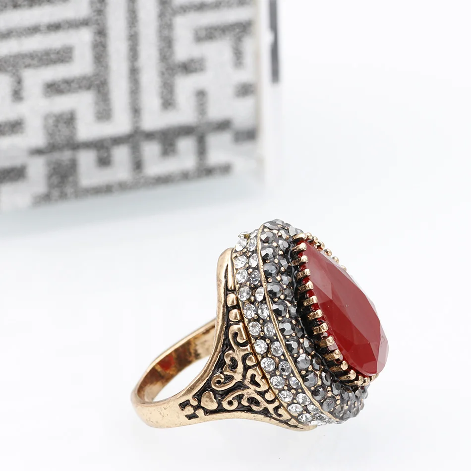 Роскошные турецкие обручальные кольца из красной смолы ювелирные изделия для