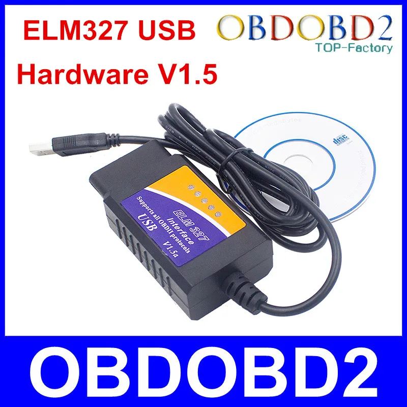 Красный Настоящий 25K80 ELM327 USB пластик OBD2 Авто диагностический инструмент версия V1.5 ELM 327 USB интерфейс OBDII CAN-BUS сканер - Цвет: Красный