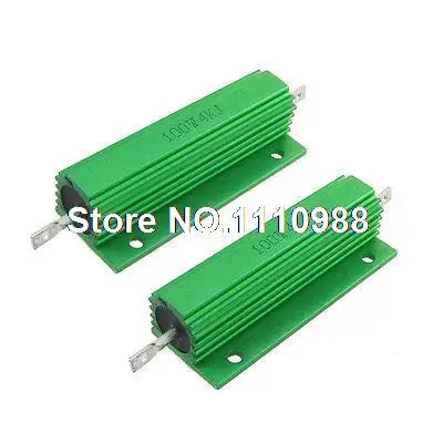 

2pcs 100W 4K Ohm 5% Chassis Mounted Aluminum Clad Resistors Green