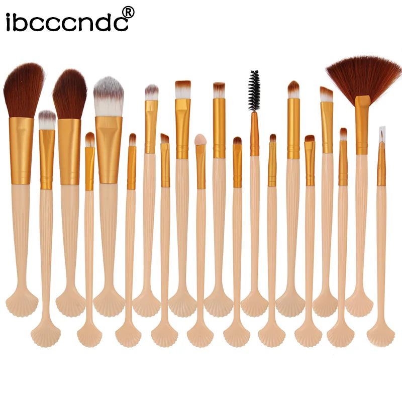 Новинка, 20 шт., набор кистей для макияжа, power Eye Shadow Brow, консилер для губ, веер, красота, косметика для глаз, основа для лица, набор кистей для макияжа