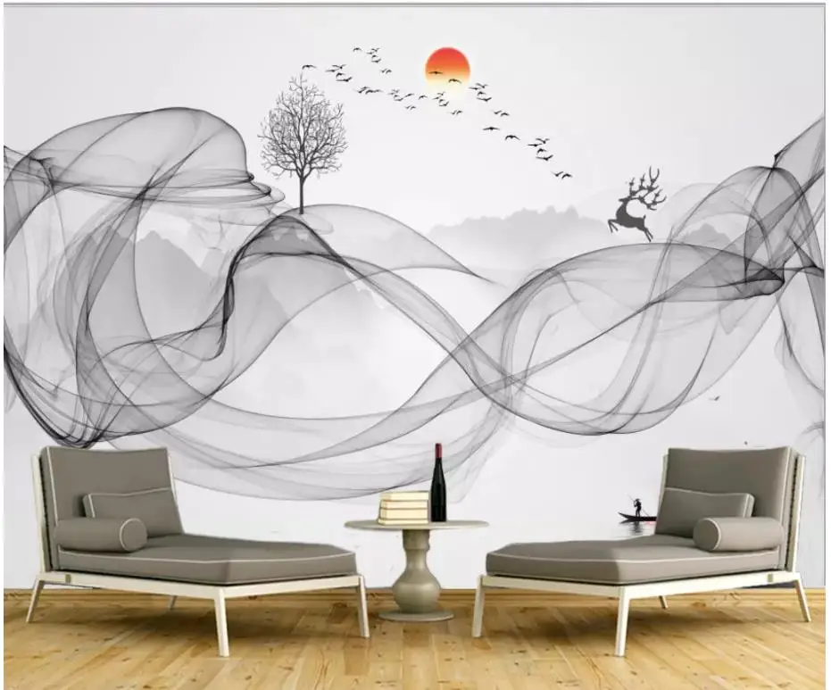 3D-обои на заказ фотообои абстрактный пейзаж фон для телевизора Настенная роспись