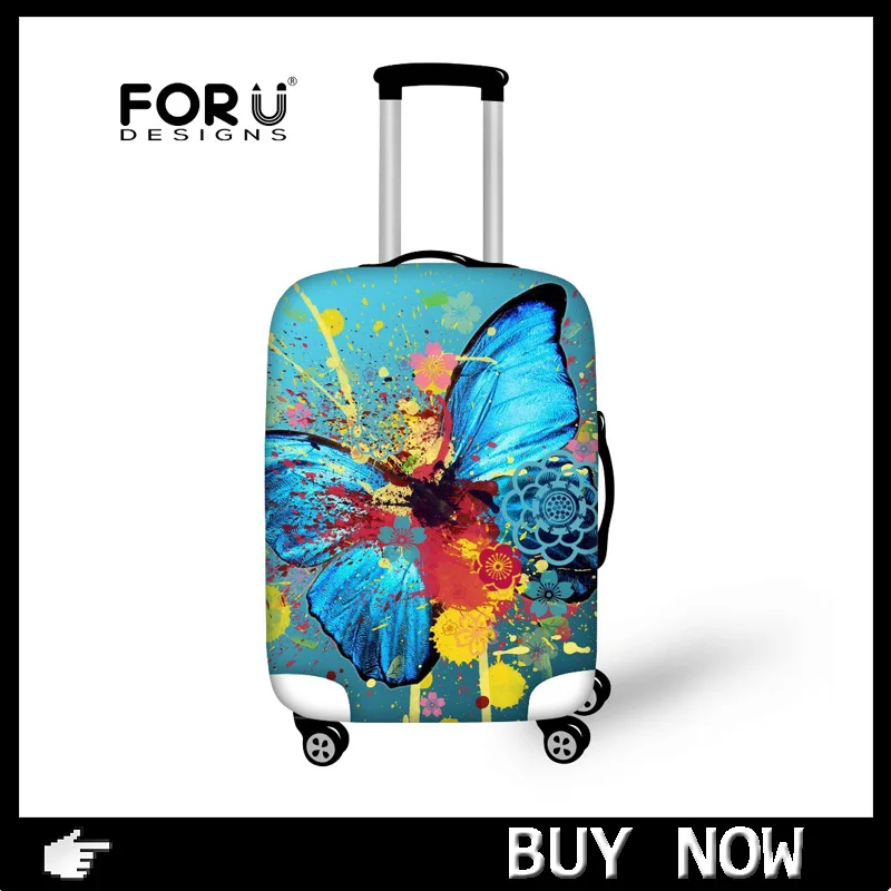 FORUDESIGNS/спандекс, аксессуары для путешествий, милые животные, черная кошка, собака, принты, водонепроницаемый дождевик для 1"-30", Чехол для костюма, чехол для багажника