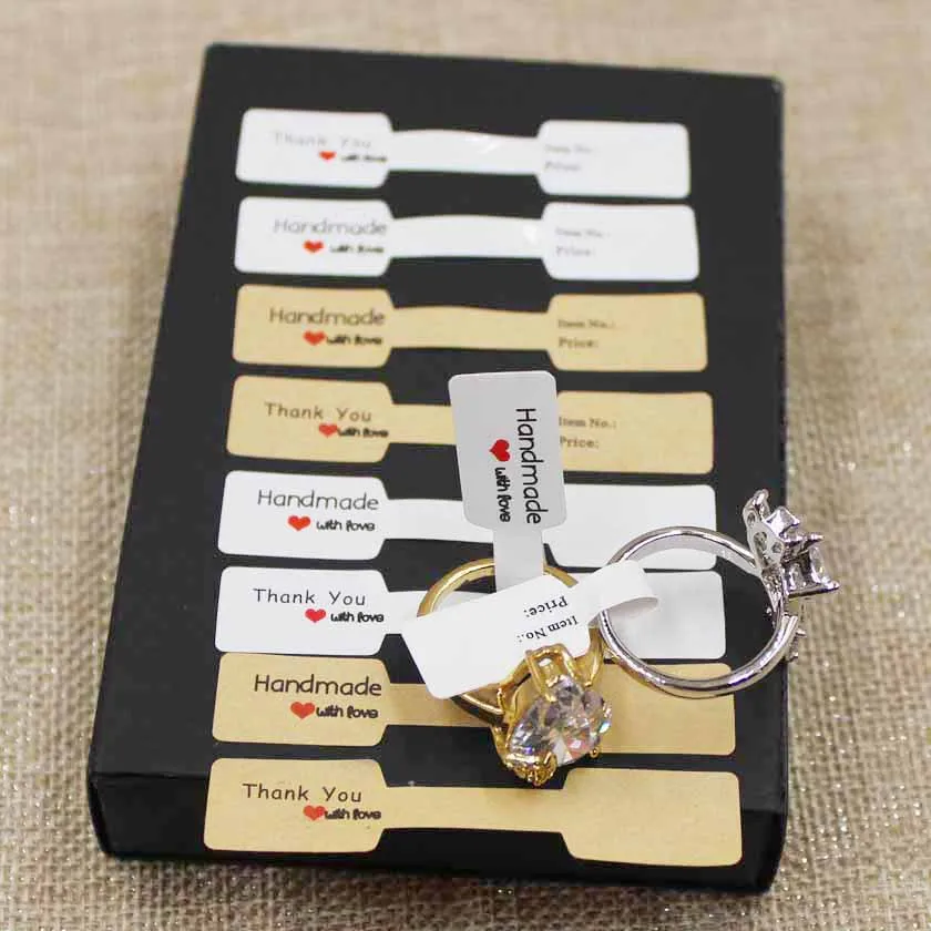 100 шт. бумажные крафт/белые кольца цена/размер этикеток самоуплотнение ручная