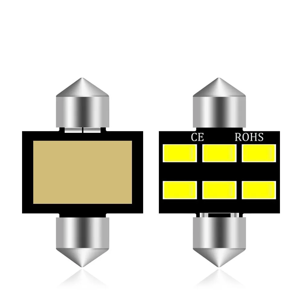 2шт 31 мм автомобильный стиль 6SMD 5730 без ошибок Canbus маркер лампа светильник для