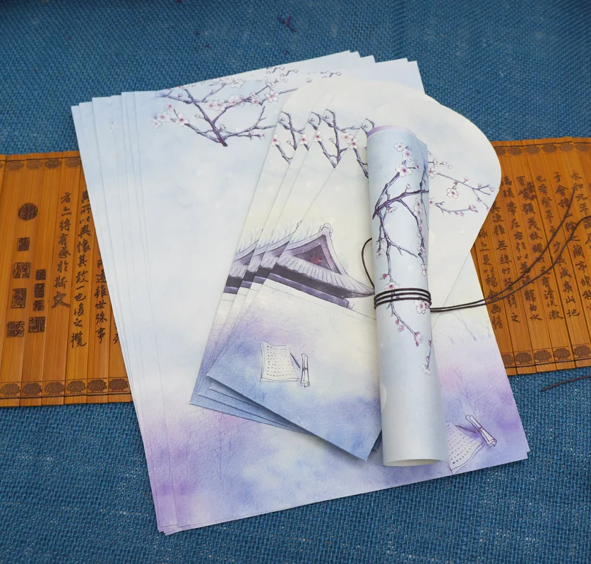 Китайский Винтаж Стиль конверт письма Бумага с рисунком в виде китайских