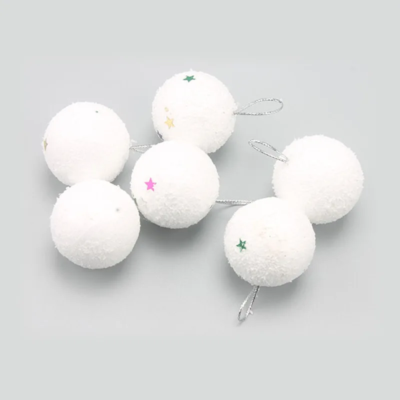 6cm White Foam Pentagram Star Party Hanging Ornament New Year Decorations for Home Merry Christmas Tree Navidad 8D | Дом и сад