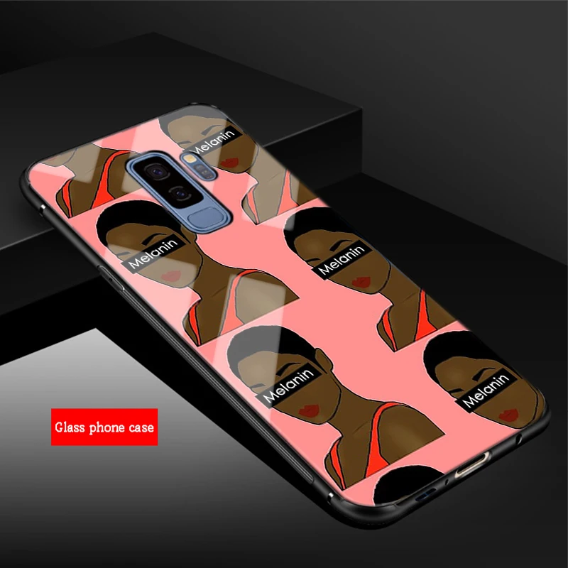 Чехол из закаленного стекла Melanin Poppin Aba для Samsung Galaxy A6 A6S A8 A8S J6 J8 2018 S8 S9 S10 PLUS NOTE 8 9 |