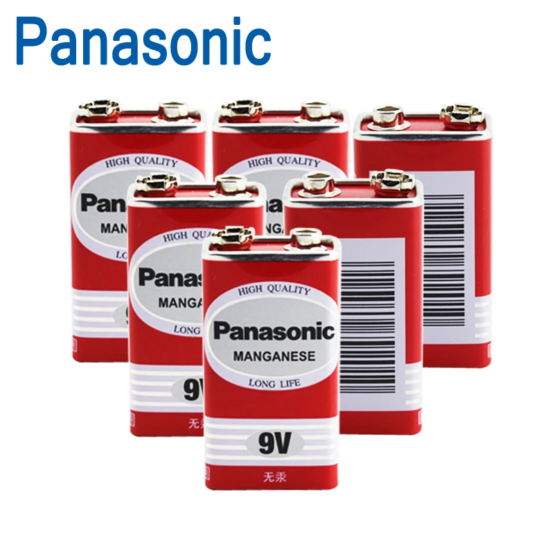 4 шт./партия, Panasonic Greencell типа PP3 6F22 6LR61 MN1604 9V Блок Heavy Duty сотовый Батарея