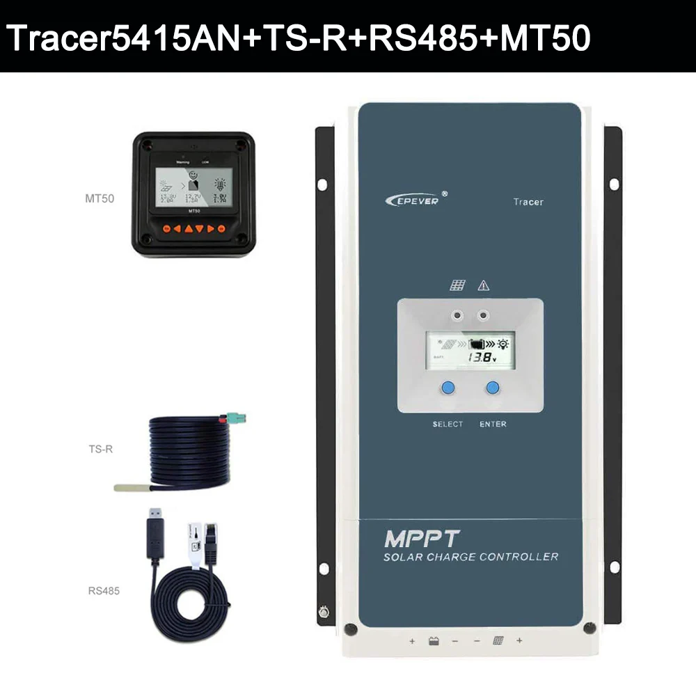 Set 3 EPever 50A со слежением за максимальной точкой мощности, Солнечный Контроллер заряда 12V 24V 36V 48V для максимального 150V Панели солнечные Вход Подсветка ЖК-дисплей Батарея Зарядное устройство Tracer со слежением за максимальной точкой мощности - Цвет: Set 3