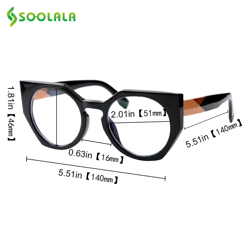 

SOOLALA Irregular Anti Blue Light Blocking Glasses Men Women Cat Eye Sleeping Better Computer Gaming Protection Optical Glasses