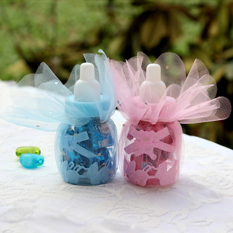 

Sale 3/6/12/24pcs European baby birthday candy box bottle transparent gift box sugar storage box party decoration
