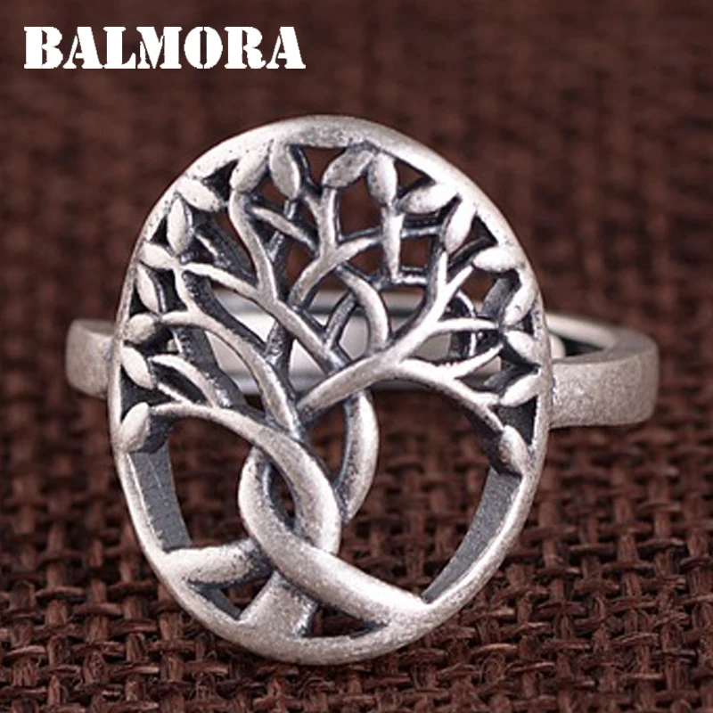 BALMORA 100% Настоящее 990 чистое серебро ветка матовые Элегантные кольца для женщин