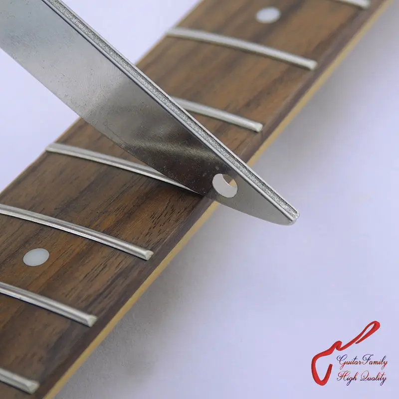 GuitarFamily офсетная двойная ширина Алмазная коронка Fret файл 300 Grit.|fret file|fret crowningfile frets |