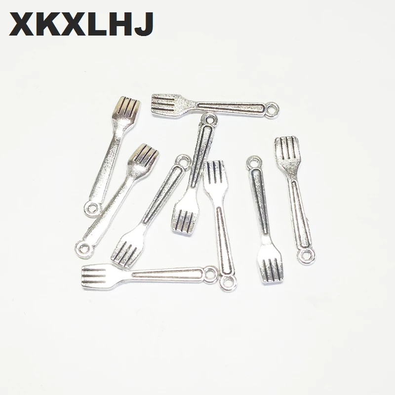XKXLHJ 20 шт. новые шармы кухонная вилка 23*4 5 мм тибетские посеребренные Подвески