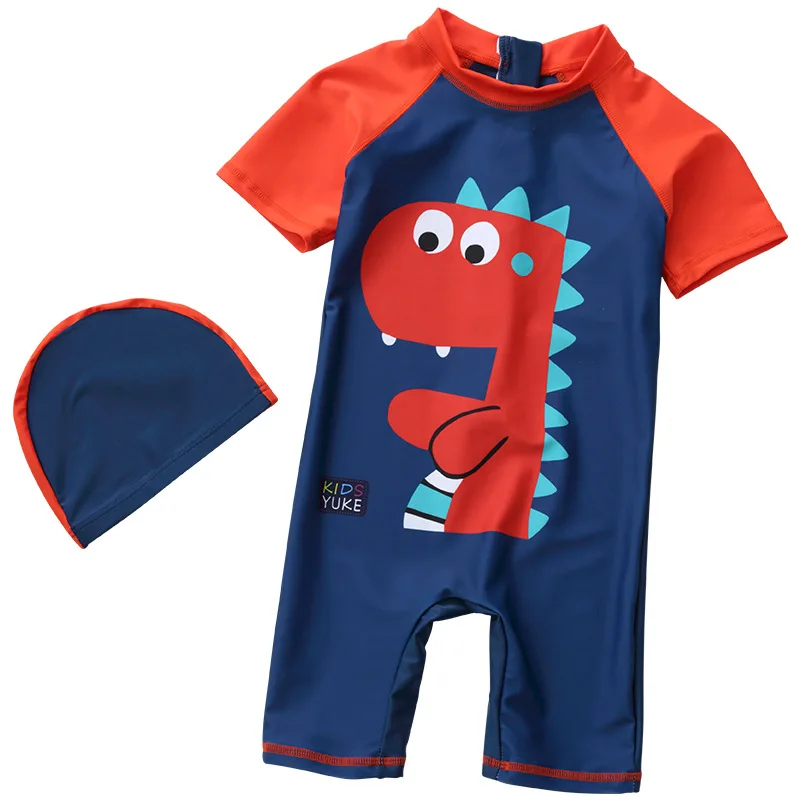 Детский купальный костюм с рисунком динозавра осьминога Детская летняя одежда
