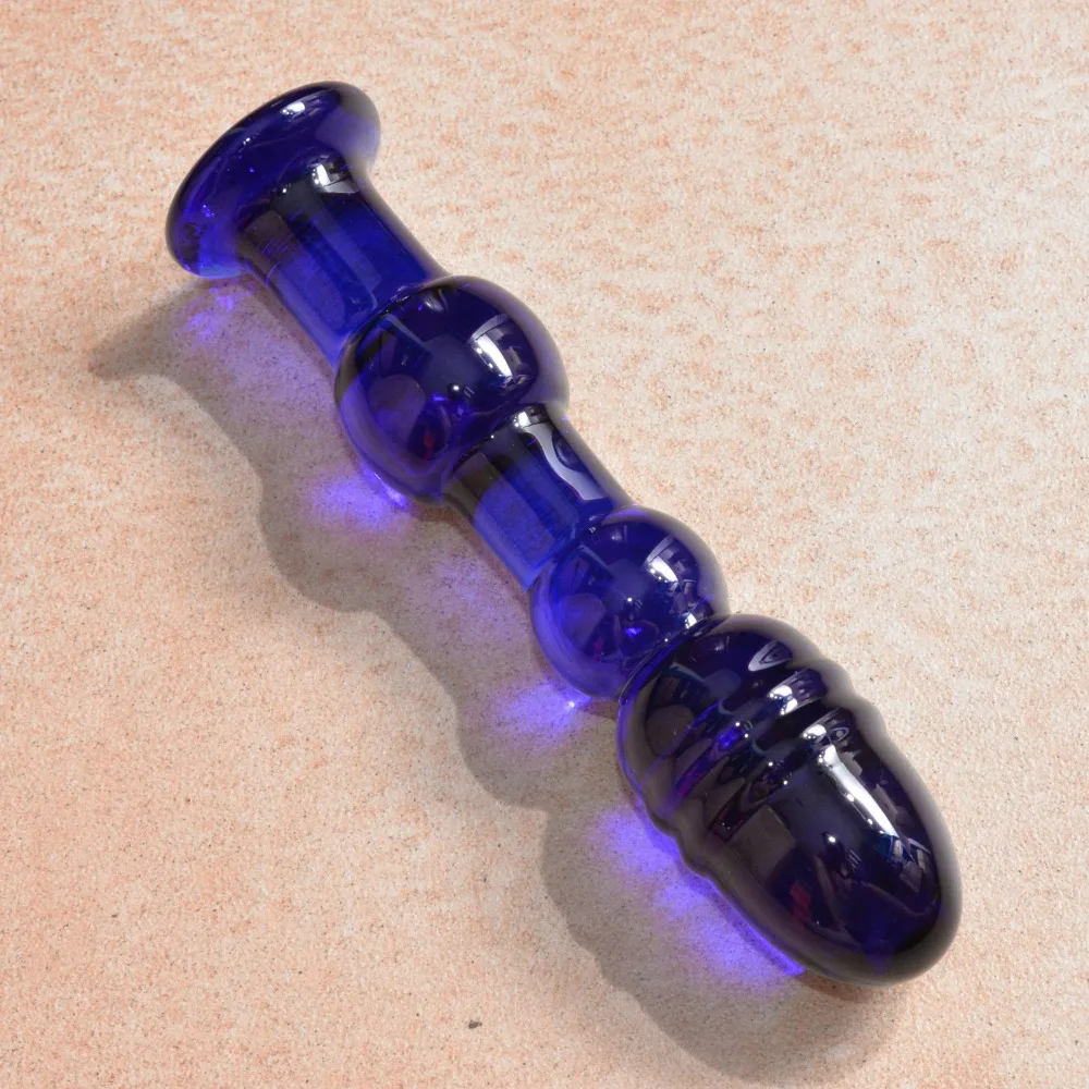 Синий стеклянный фаллоимитатор большие Кристальные фаллоимитаторы эротические