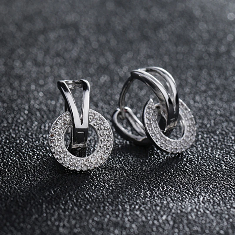 Женские серьги-гвоздики из серебра 925 пробы с фианитом | Украшения и аксессуары