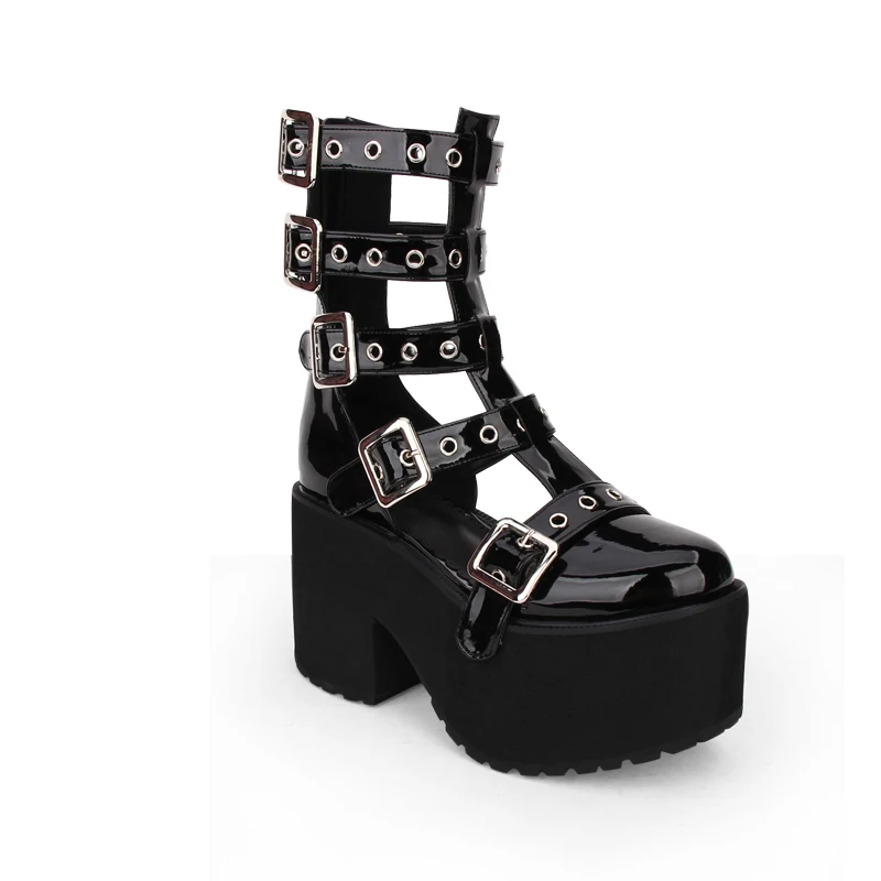 Ангельский отпечаток Новое Мори девушка женские мотоциклетные сапоги панк до