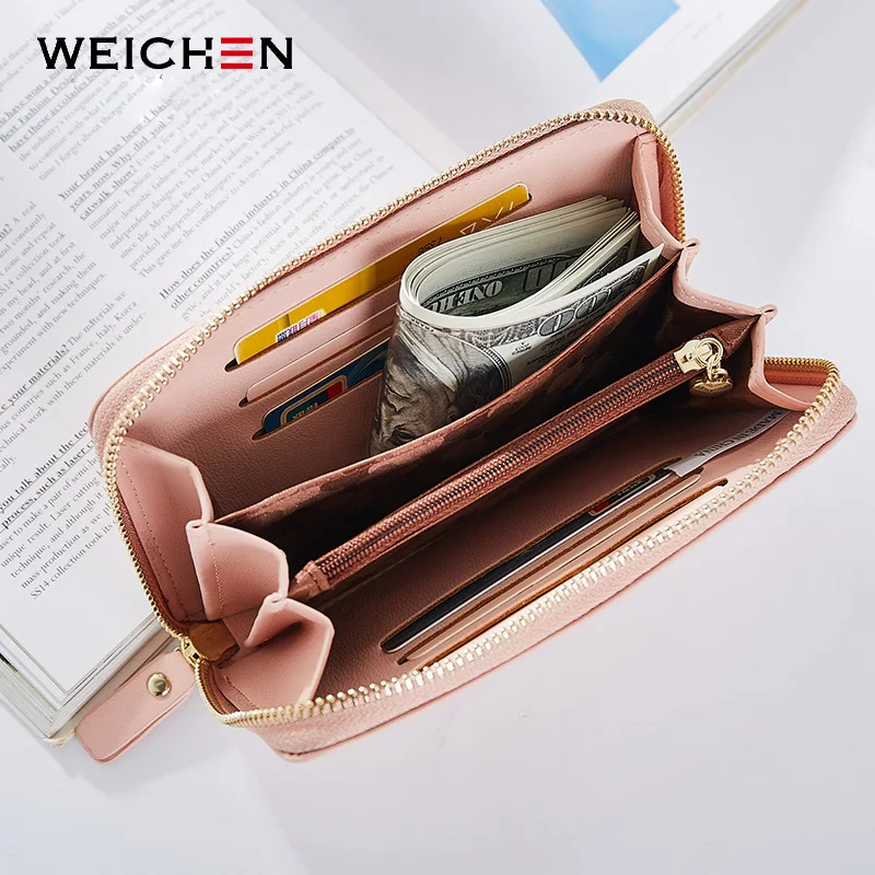 Weichen Длинный кошелек для женщин, Брендовые женские кошельки на молнии, кошелек для денег, кошелек для монет, карман для сотового телефона, Женский держатель для карт, сумка для монет