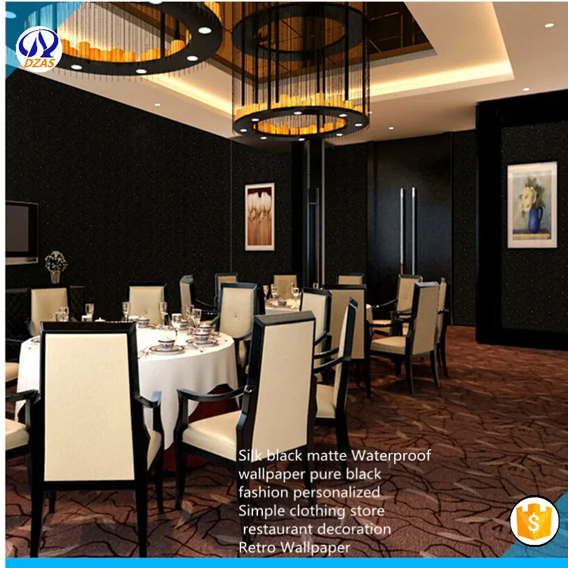 

2018 Silk black matte Waterproof wallpaper pure black fashion personalizedstore restaurant AS-CX decoration Retro Wallpaper