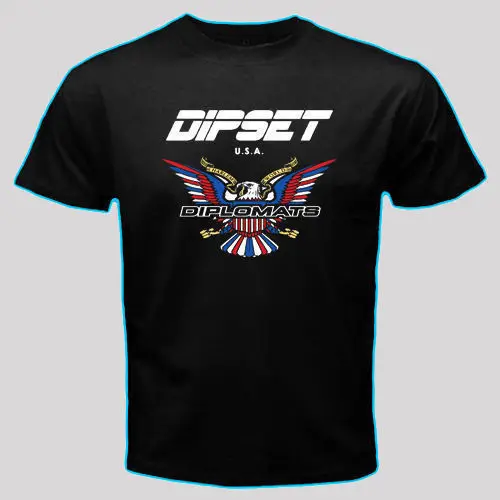 Dipset Мужская футболка с логотипом dippets черная Летняя мужская модная удобная