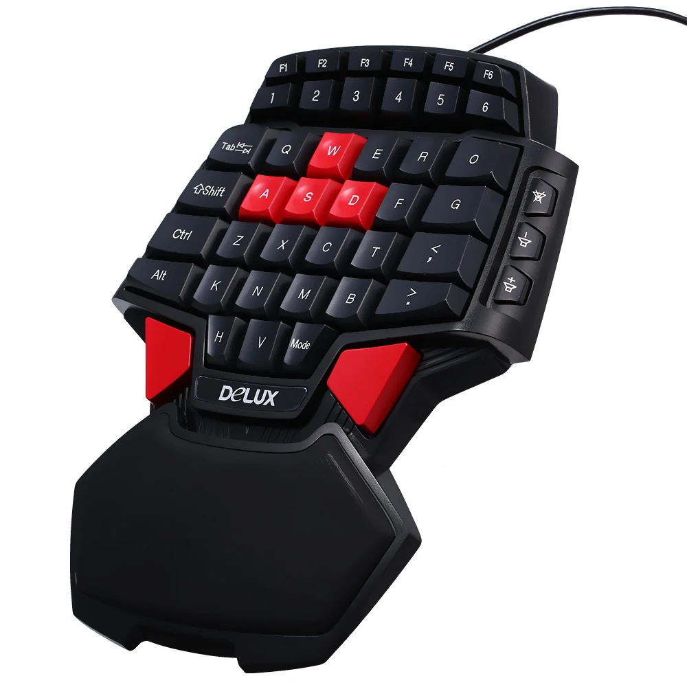 Delux T9 клавиатура 47-Key одна рука игровая клавиатура профессиональная одна/одна рука USB Проводная Esport игровая клавиатура для геймера