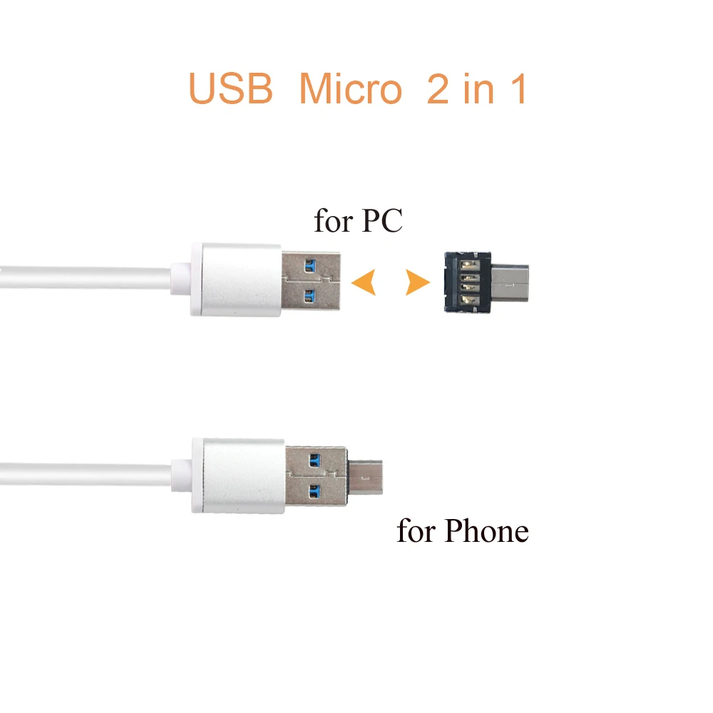 2 в 1 USB 3 0 концентратор Micro OTG Мульти сплиттер SD/Micro SD кардридер порт зарядного