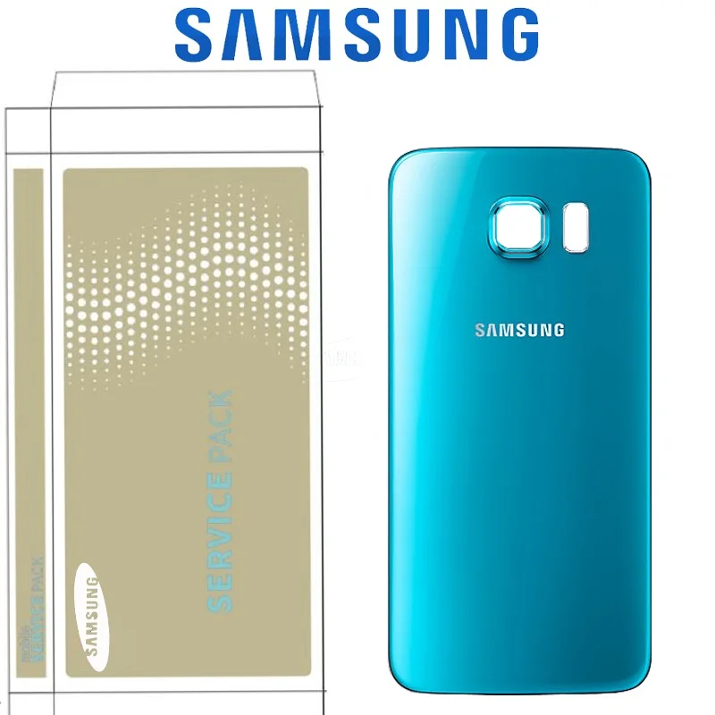 Оригинальное заднее стекло для SAMSUNG Galaxy S6 G920 S6 edge G925 S6 edge Plus G928 Крышка батарейного отсека с объективом для камеры - Цвет: S6 G920 Sky Blue